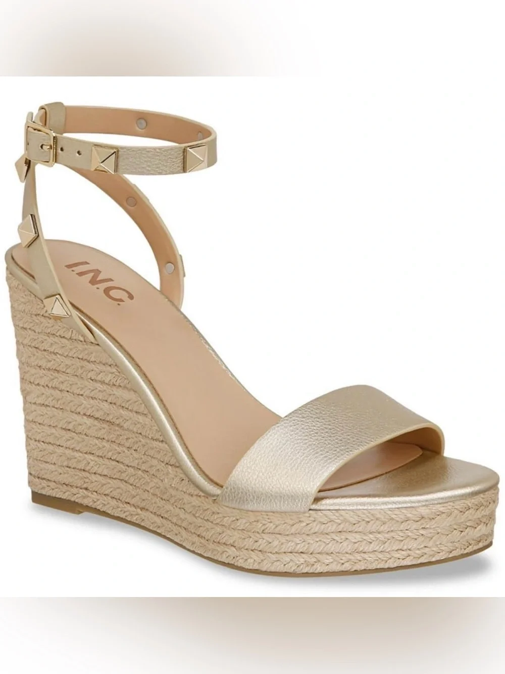 INC Gold Gladiator Wedge Sandals Size 11 – Chic & Statement Style 💛